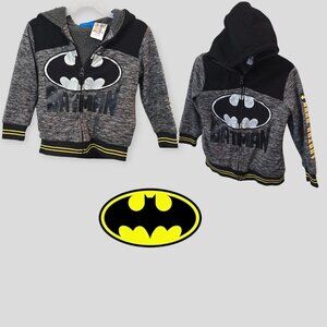 Batman Boy's Hooded LIned Sweater Longsleeve Jacket  Size 5